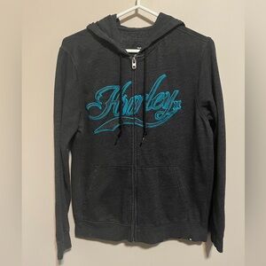 Hurley Charcoal Zip-Up Hoodie, size S